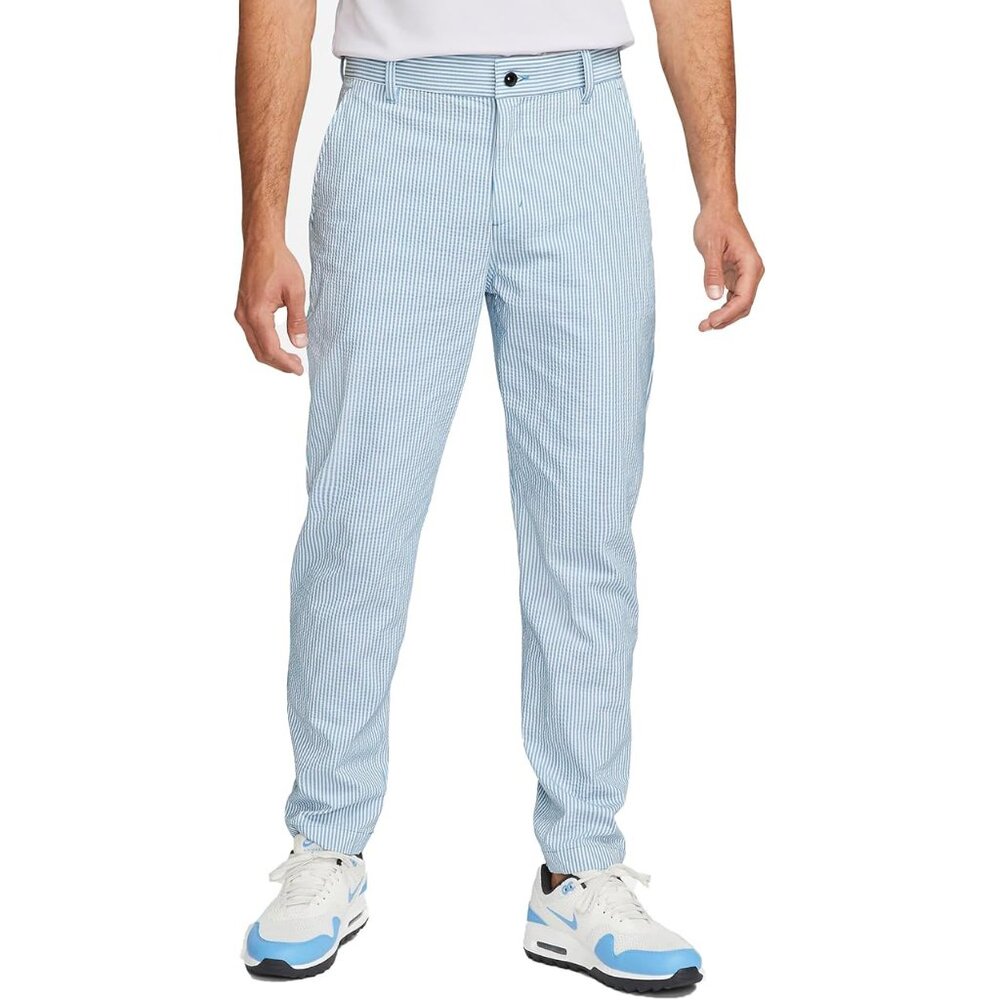 NWT NIKE GOLF Blue White Striped SEERSUCKER DRI-FIT Chino Pants DH1946-469 35x30